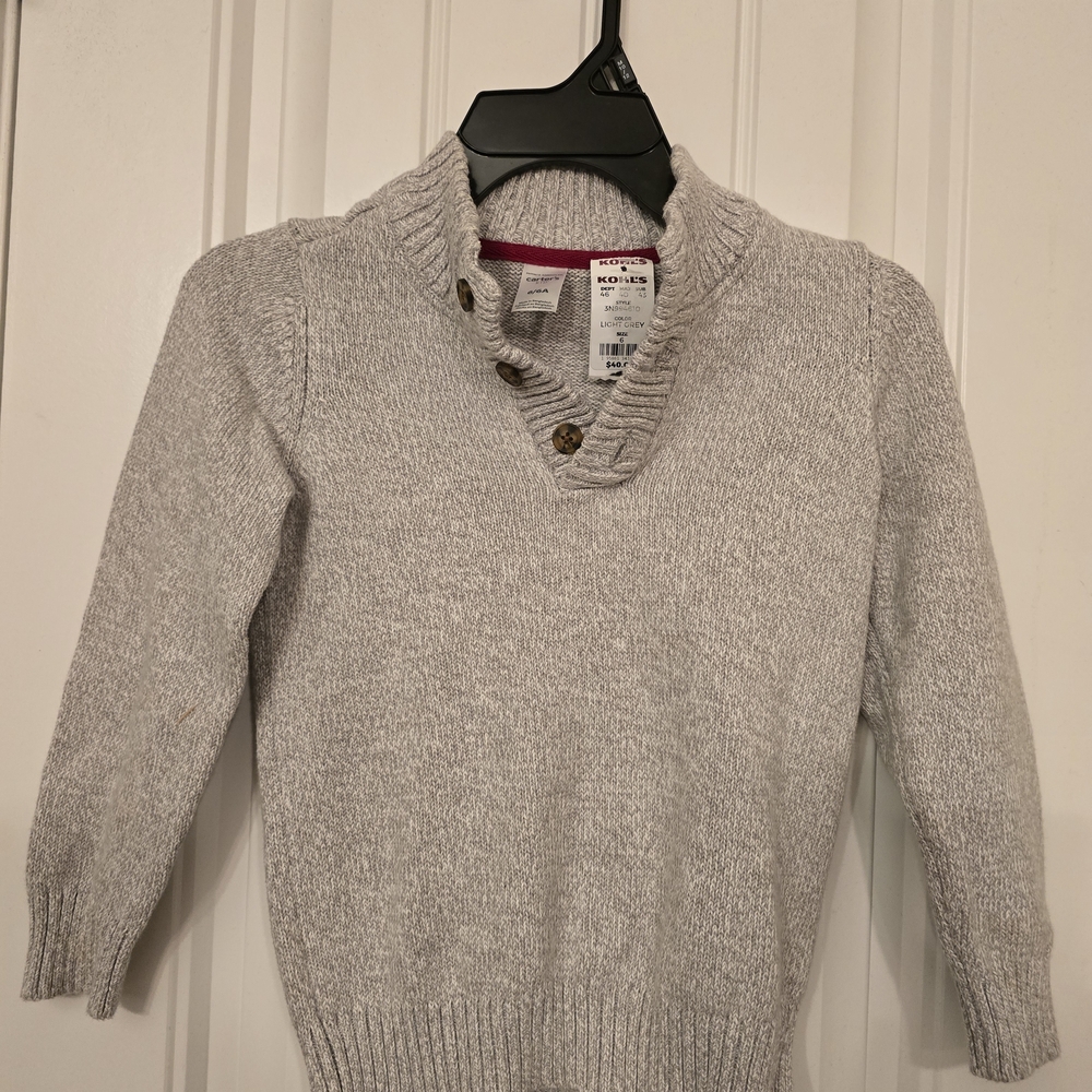Carter's Light Gray Cowl Neck Sweater